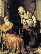 Rembrandt, Tobit Accuses Anna of Stealing the Kid